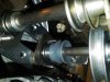 MT's Closeup of dual jackshafts viewing 3rd 4th & 5th Pulleys of 6 total the 47 to 1 ratio IMG07.JPG