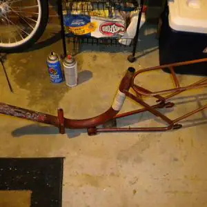 Sanded and stripped frame.