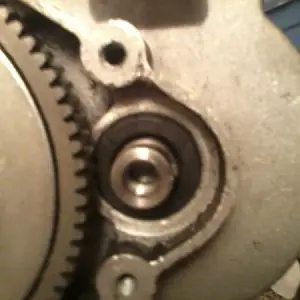 clutch side of motor with gear removed key in place
