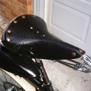 Leather & copper rivit "highboy" saddle replica 1890's design