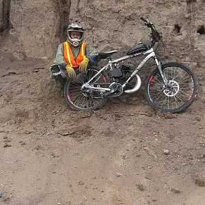 Riding in the rain and mud