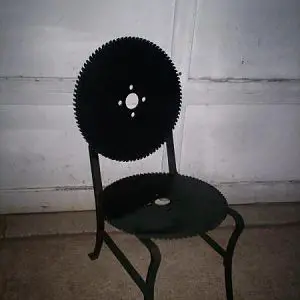 Saw Blade chair that I suggest everyone sit in before they die!