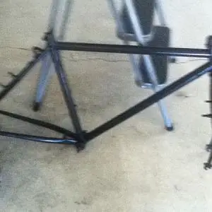 my new frame i just painted and will put the motor on once i fix the clutch shaft