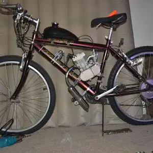 Basic bike shaped object, with a ChinaGirl© motor.  This was my first build.  I learned a lot about the mind of the Chinese when I put this kit togeth