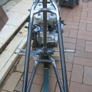 Rear view of frame triangle set up