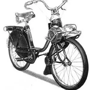 Line drawing of a Velosolex.