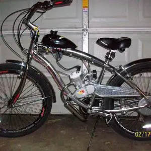 Daddy's Bike, 29" Genesis Alum. 7 spd Hybrid, from WalMart with a 60cc Silver Horse from BikeBerry