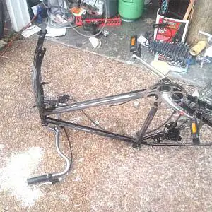 bare bike frame sanding before primer