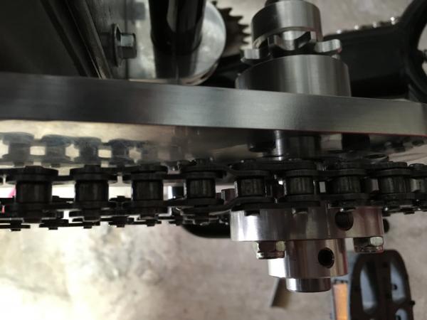Half link for chain adjustment for jack shaft