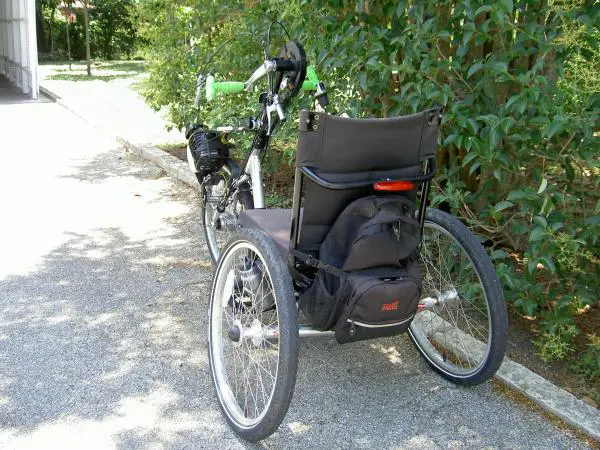 My Sun Three hand bike with a 8 speed interan Nexus hub and a BumbleBee bike motor kit.