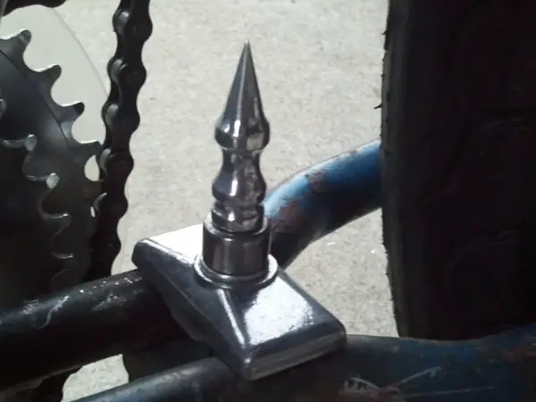 Of course I had to make a big evil spike to match the rest of the bike.....