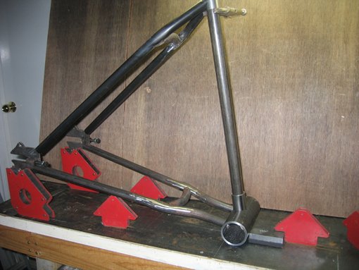 Rear triangle tacked into place