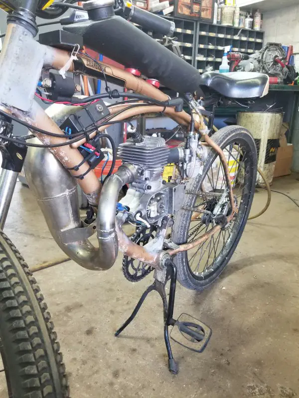 chainsaw motor on bike