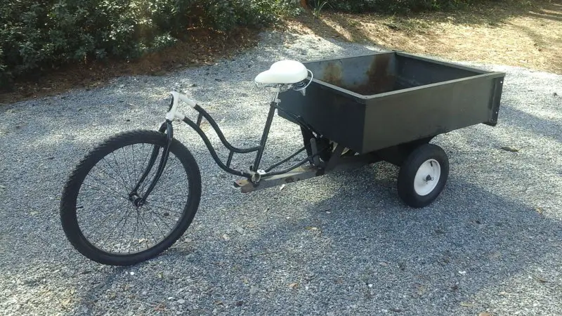 wooden trike and trailer