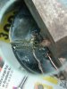 measure twice's magneto free up something to solder tiny copper wire to left magnified.JPG