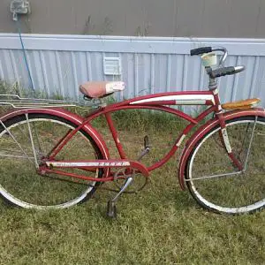 bought it at a garage sale for 35 bucks, was complete but pretty rough.  front fork and wheel had been run over.