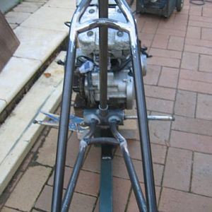 Rear view of frame triangle set up