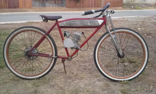 1926 Hawthorne frame, homemade gas tank unfinished.