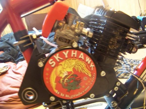 80/66cc skyhawk 2010. with new hex head hardware. and jack shaft/shift kit.
