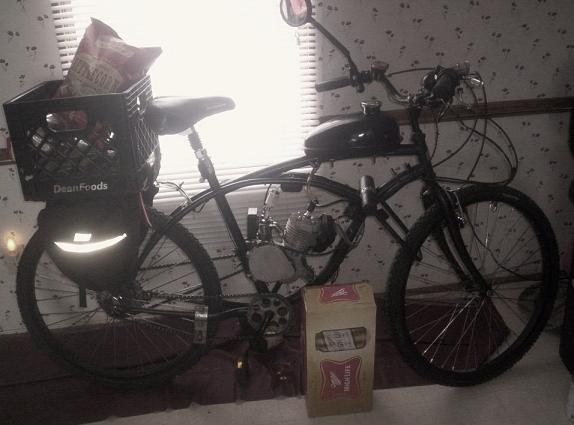 beer run audrey heartburn moped bicycle 1