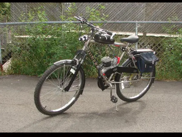 Big Guy Bike effectionally known as "The Truck Bike" This bike is happily motoring the main roads between Clifton and Bangor. A long 1 way go. Daily d