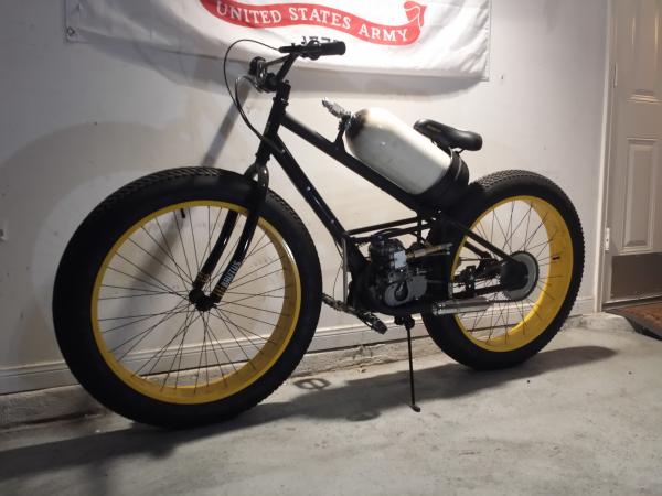 Bike with converted 49cc motor