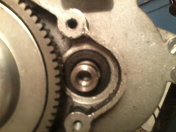 clutch side of motor with gear removed key in place