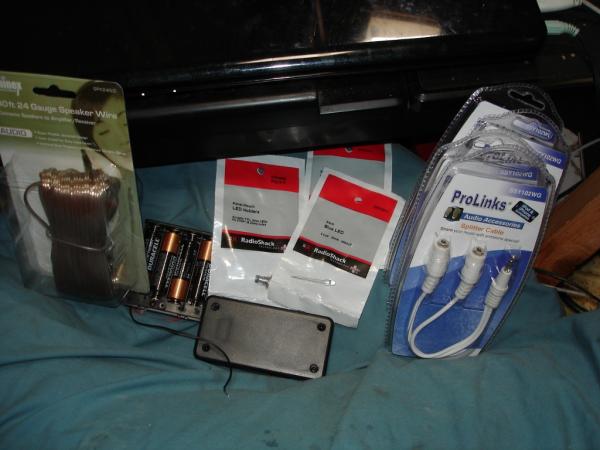 DSC06974 1024

 Project Update.  Parts shopping.
Radio Shock had 5-6V blue LEDs and holders so signal indicators are a go!  Also from Radio Shack i
