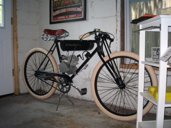 Fenders or no fenders?   Have the original Triumph badged fenders, lots of age to them... This started as a 1960's Triumoh bicycle.