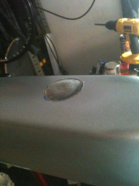 Here is the tank after the JB Weld/Caswell coating treatment. It was much easier than I thought it would be to seal it up!

I stuffed a bunch of flu