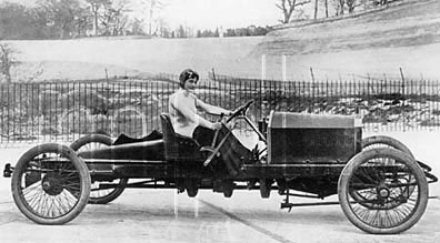 Miss Dorothy Levitt, in a 26hp Napier, Brooklands, 1908