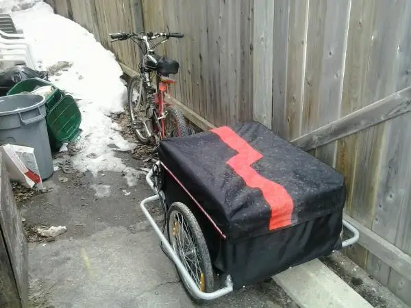 My bike with my trailer.