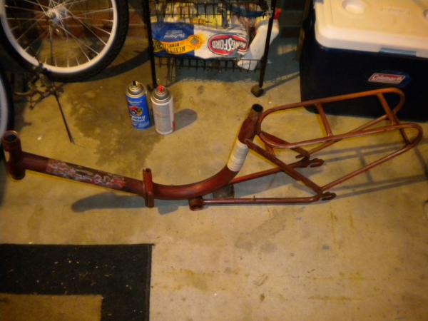 Sanded and stripped frame.