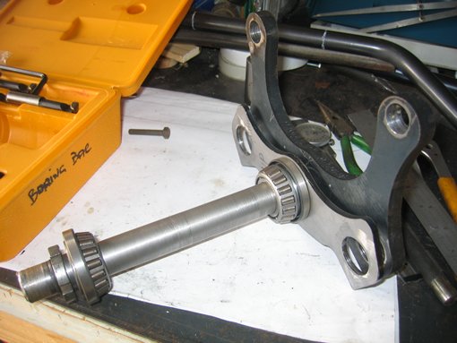 Steering head is from a suzuki 500...its 1" in diameter and has tapered bearings....
