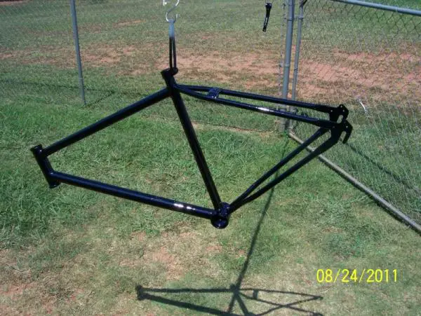 The frame baking in the sun after painting