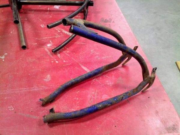 The rear fork from the donor bike.