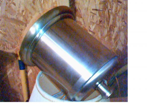 This is the start of the headlight housing.  It began as a toilet brush holder from Walmart.