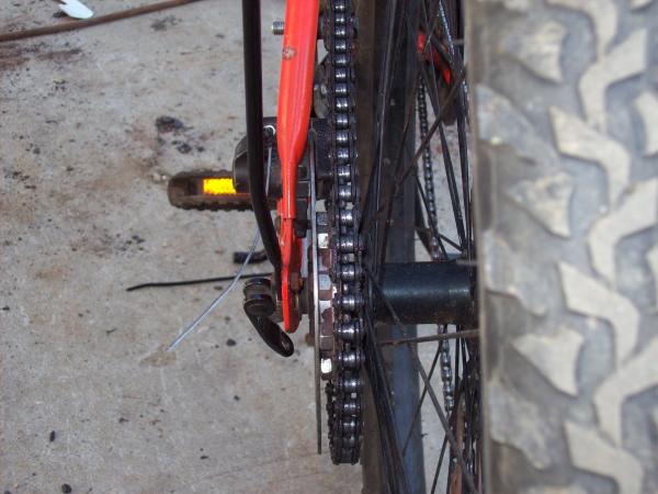 top hat sprocket addapter at work