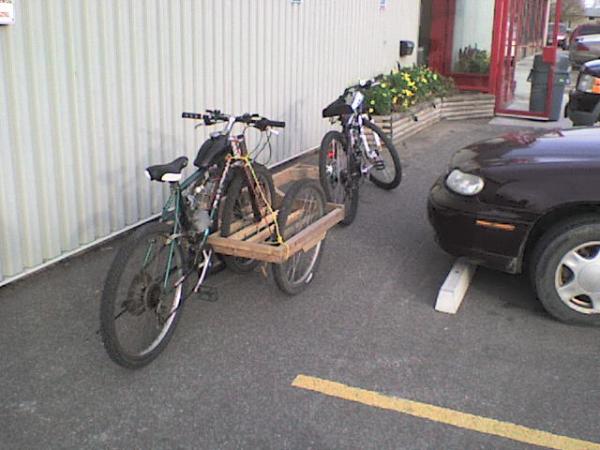 towing bike with bike