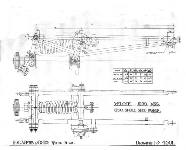 Webb 1939 Velocette fork drawing 1