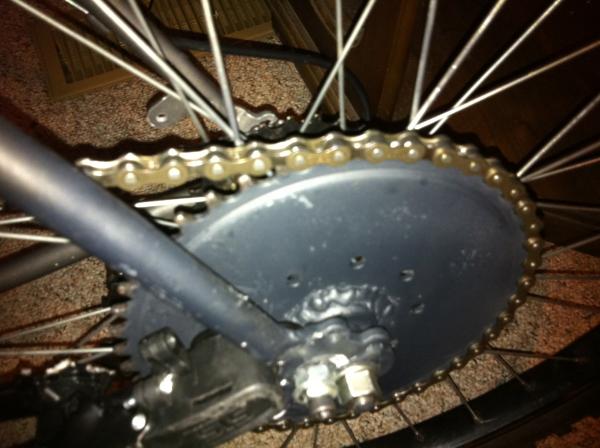 welded sprocket to hub, didnt want to keep buying wheel cause of broken spokes, so there ya go, problem solved