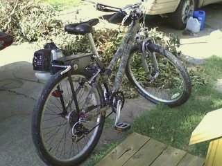 with 2.35 Downhill tires, after shaving the knobs off. The casings are really thick, so it rides good and should hold air! I will save them for anothe